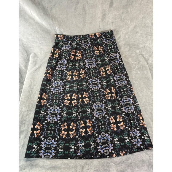 J. Crew Skirt Women's 4 Multicolor A-line Skirt in Mirrored Floral w/ lining - Picture 2 of 10